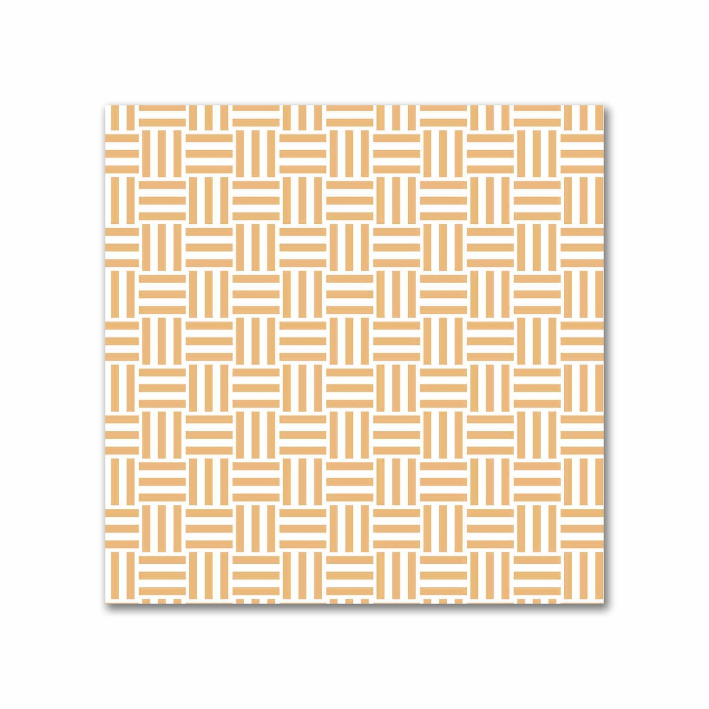 Off-White Cotton Sateen Fabric with Pale Orange Double Weave Motif Print | FACS-1232-144