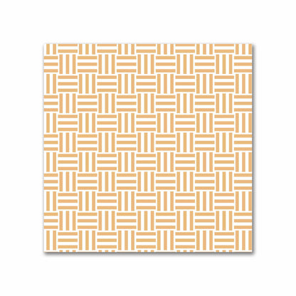 Off-White Cotton Sateen Fabric with Pale Orange Double Weave Motif Print | FACS-1232-144