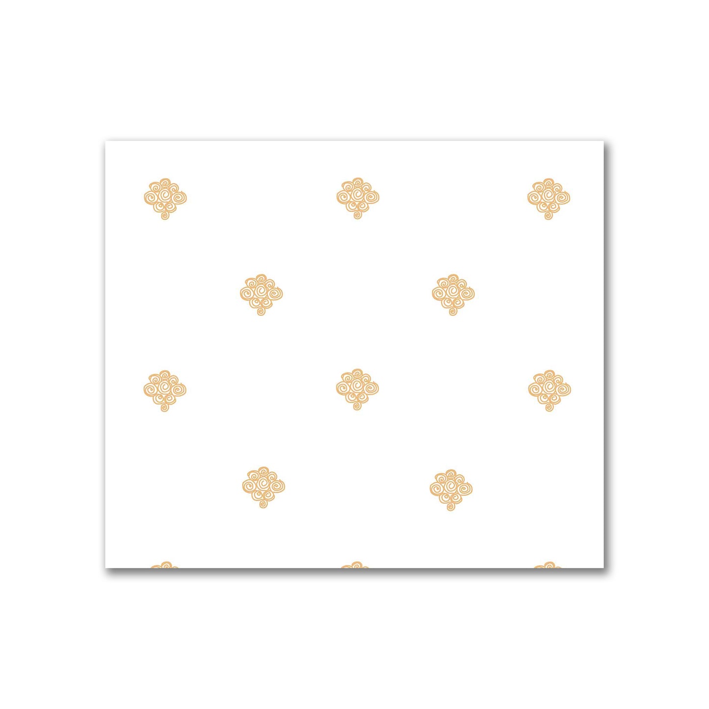 Off-White Cotton Sateen Fabric with Pale Orange Hand-painted Swizzle Motif Print | FACS-1232-171