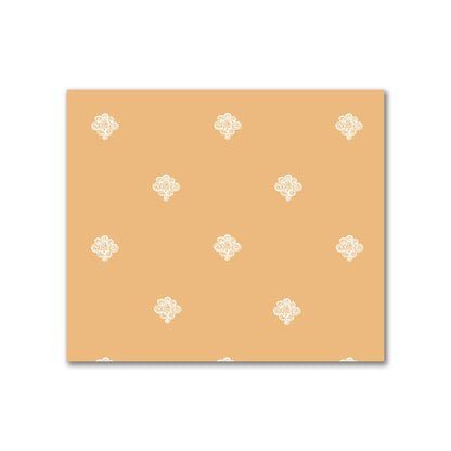 Pale Orange Cotton Sateen Fabric with Off-White Hand-painted Swizzle Motif Print | FACS-1232-172