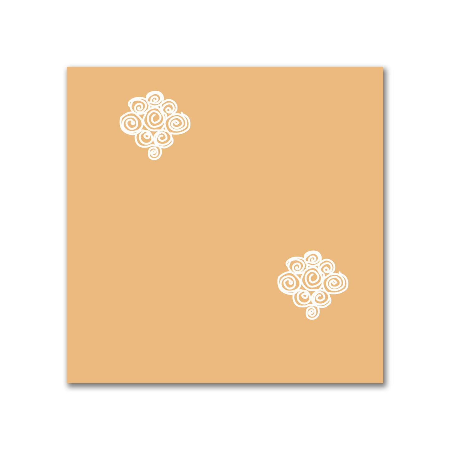 Pale Orange Cotton Sateen Fabric with Off-White Hand-painted Swizzle Motif Print | FACS-1232-172