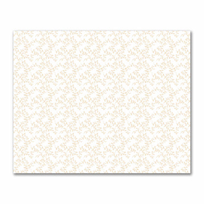 Off-White Cotton Sateen Fabric with Pale Orange Hand-painted Vine Print | FACS-1232-181