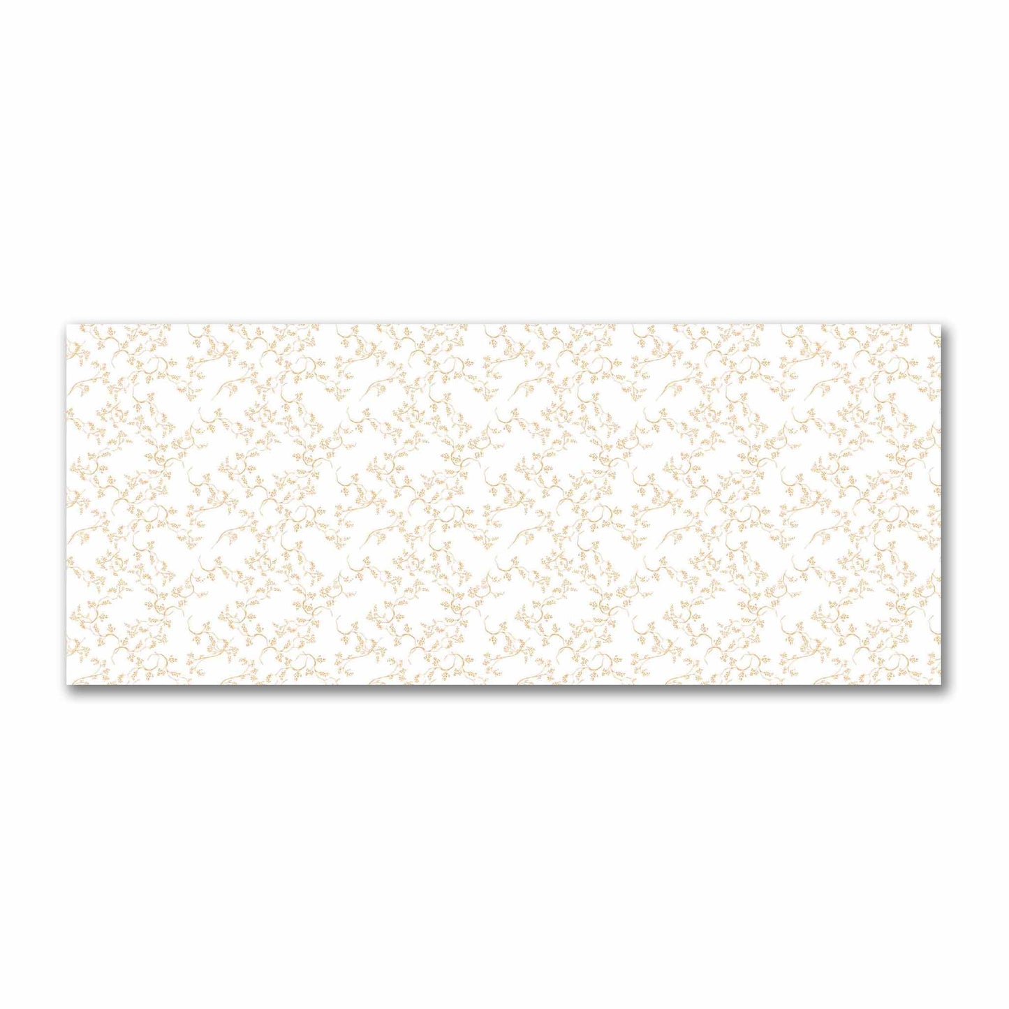 Off-White Cotton Sateen Fabric with Pale Orange Hand-painted Vine Print | FACS-1232-181