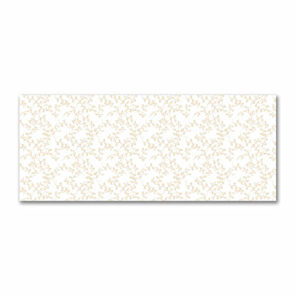 Off-White Cotton Sateen Fabric with Pale Orange Hand-painted Vine Print | FACS-1232-181