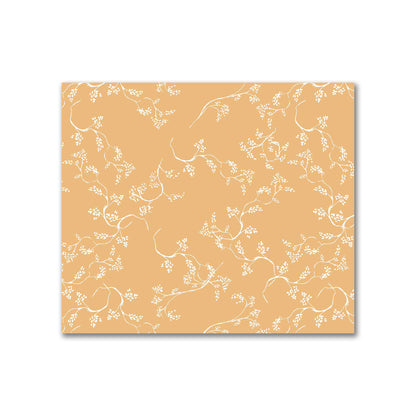 Pale Orange Cotton Sateen Fabric with Off-White Vine Print  | FACS-1232-182