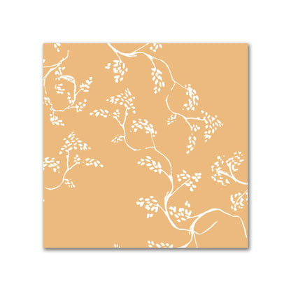 Pale Orange Cotton Sateen Fabric with Off-White Vine Print  | FACS-1232-182
