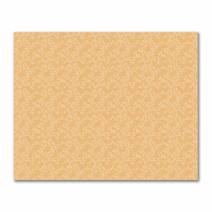 Pale Orange Cotton Sateen Fabric with Off-White Vine Print  | FACS-1232-182