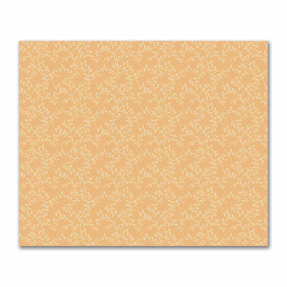 Pale Orange Cotton Sateen Fabric with Off-White Vine Print  | FACS-1232-182