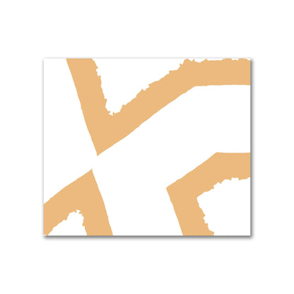 Off-White Cotton Sateen Fabric with Bold Pale Orange Graphic  | FACS-1232-391