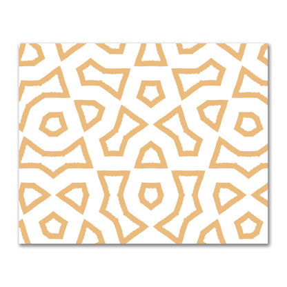 Off-White Cotton Sateen Fabric with Bold Pale Orange Graphic  | FACS-1232-391