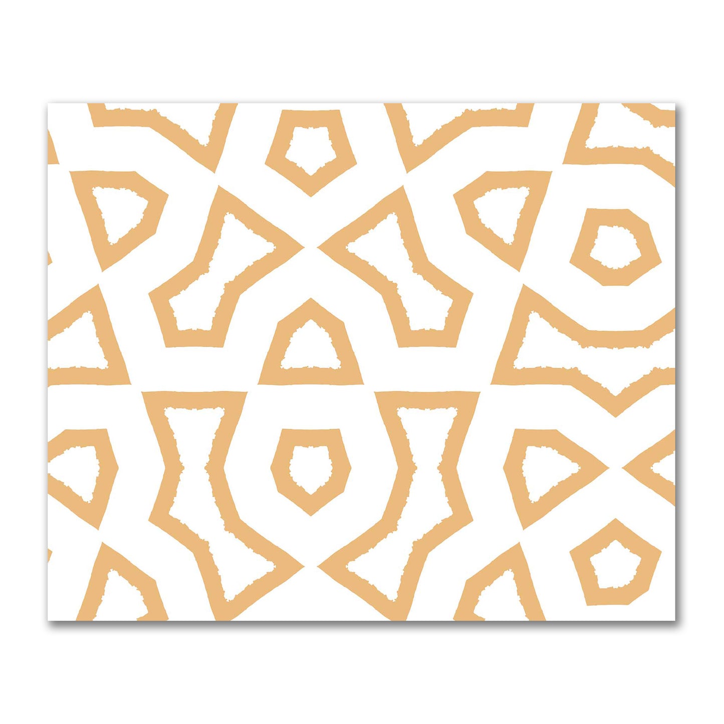 Off-White Cotton Sateen Fabric with Bold Pale Orange Graphic  | FACS-1232-391