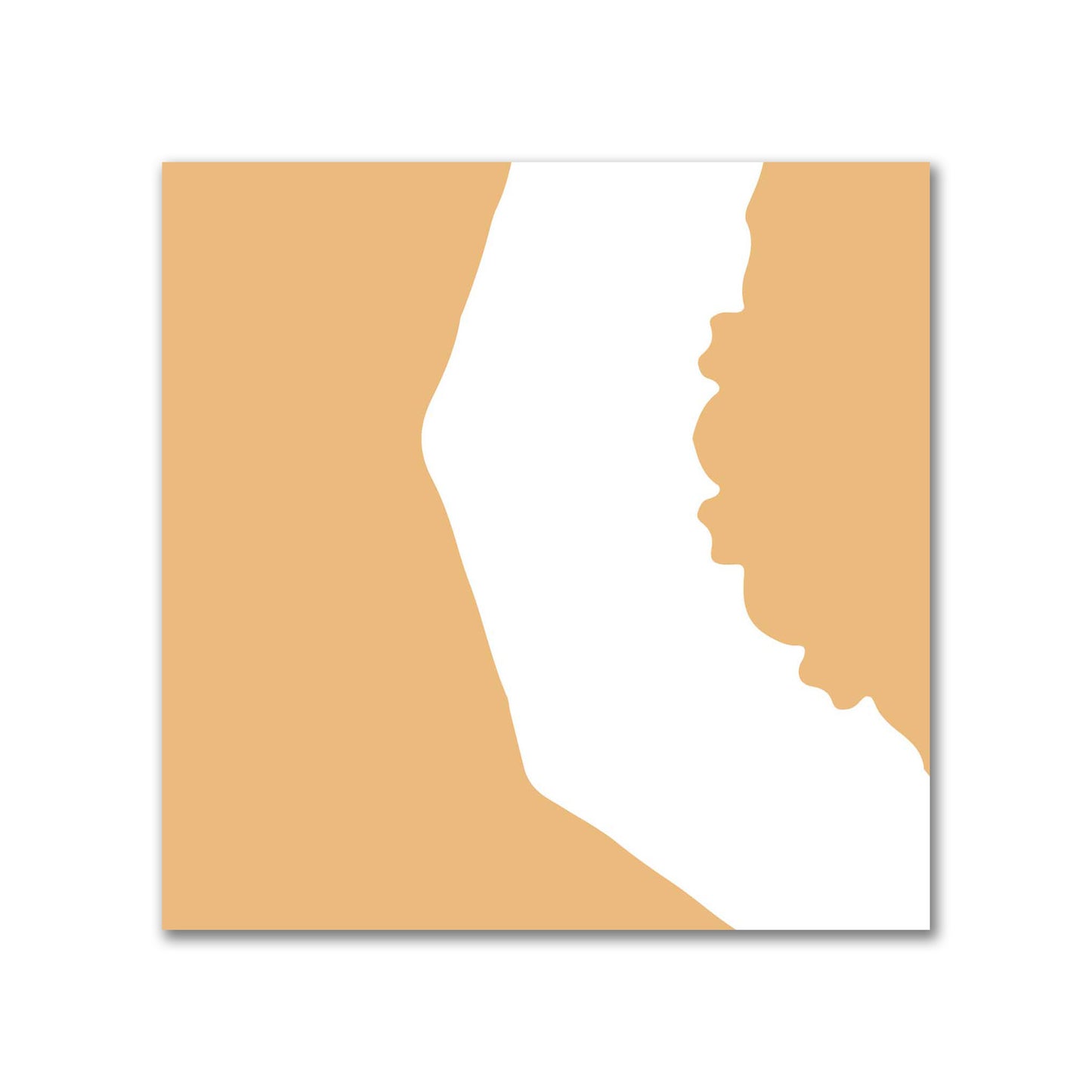 Pale Orange Cotton Sateen Fabric with Bold Off-White Graphic  | FACS-1232-392