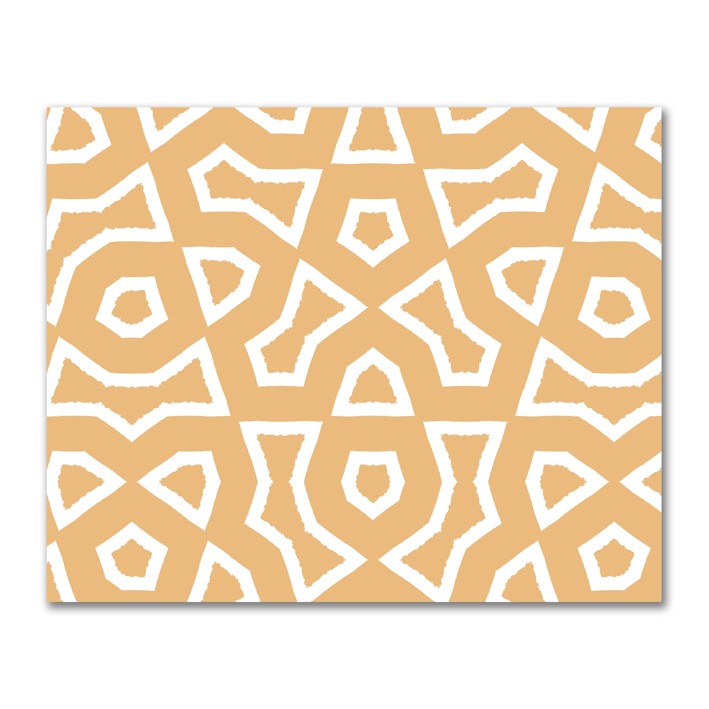 Pale Orange Cotton Sateen Fabric with Bold Off-White Graphic  | FACS-1232-392