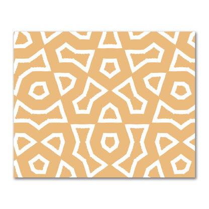 Pale Orange Cotton Sateen Fabric with Bold Off-White Graphic  | FACS-1232-392