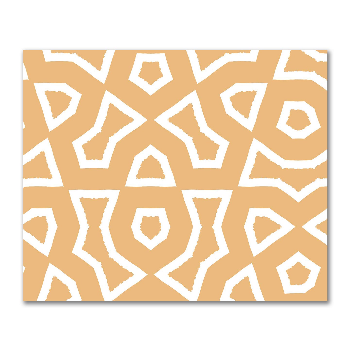 Pale Orange Cotton Sateen Fabric with Bold Off-White Graphic  | FACS-1232-392
