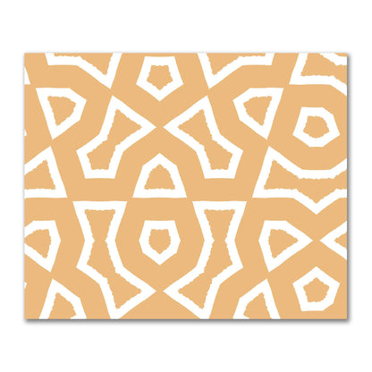 Pale Orange Cotton Sateen Fabric with Bold Off-White Graphic  | FACS-1232-392