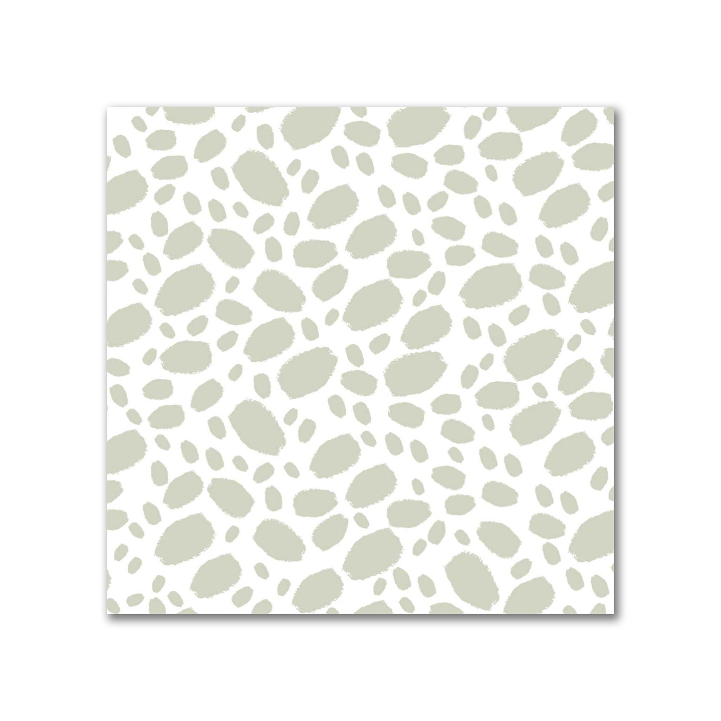 Off-White Cotton Sateen Fabric with Pale Green Hand-painted Dab Motif Print | FACS-1241-092