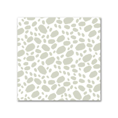 Off-White Cotton Sateen Fabric with Pale Green Hand-painted Dab Motif Print | FACS-1241-092