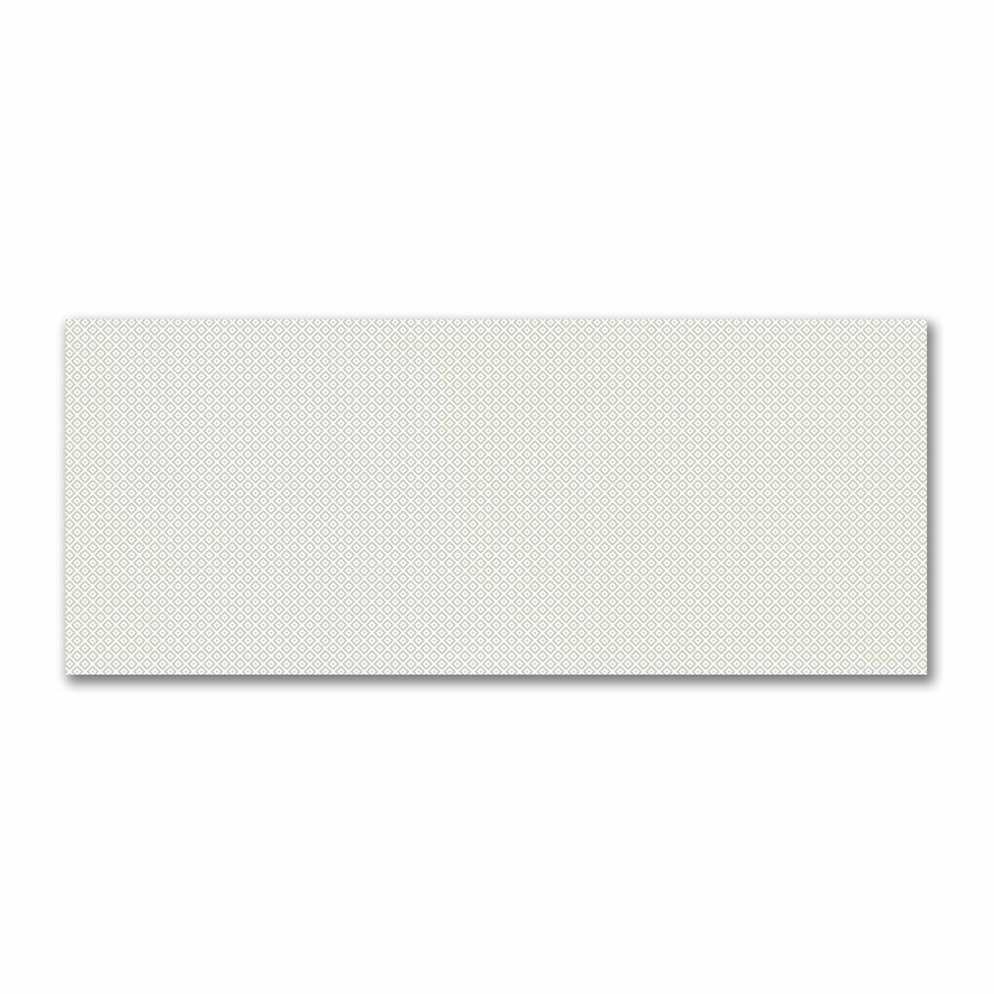 Off-White Cotton Sateen Fabric with Pale Green Repeating Square Motif Print | FACS-1241-122