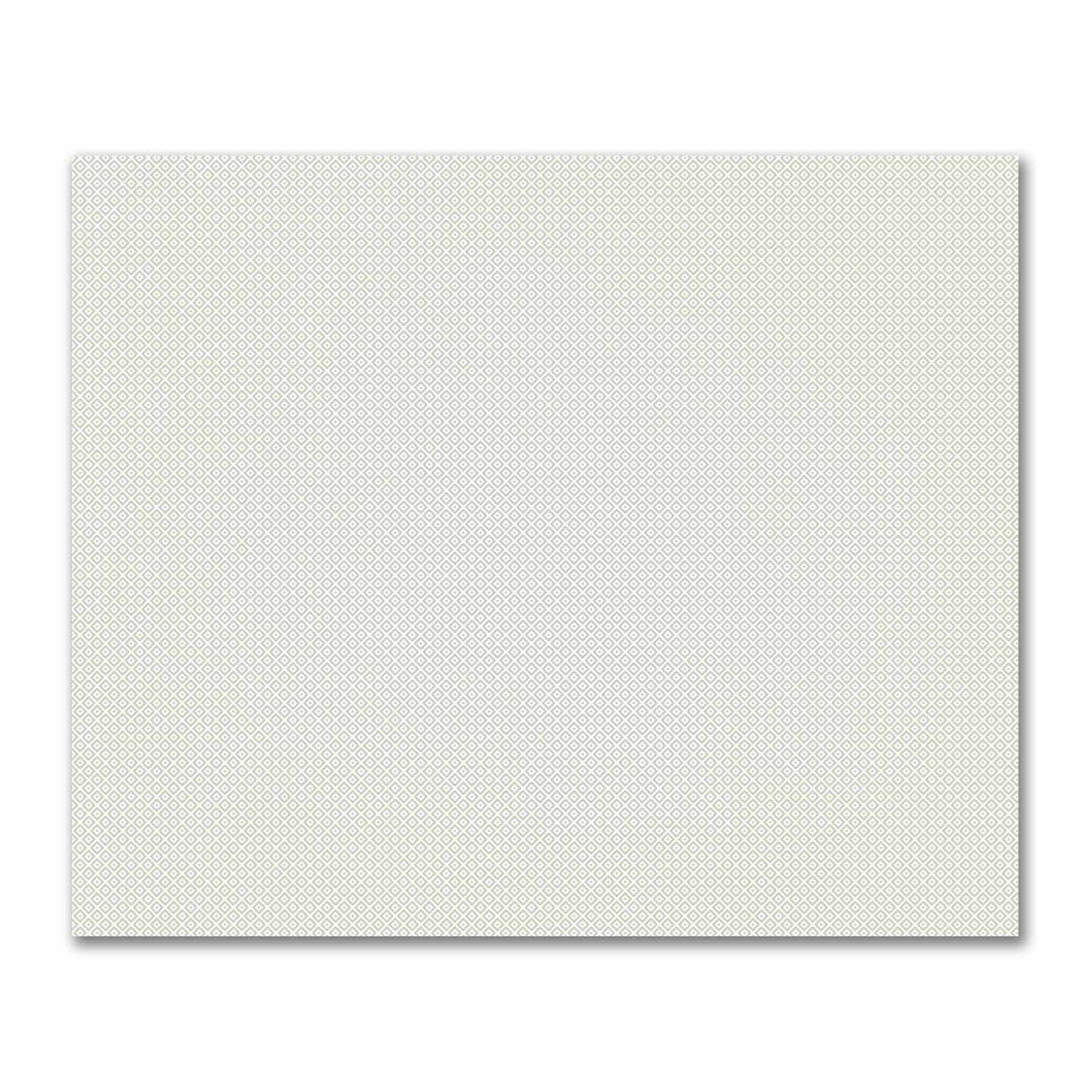 Off-White Cotton Sateen Fabric with Pale Green Repeating Square Motif Print | FACS-1241-122