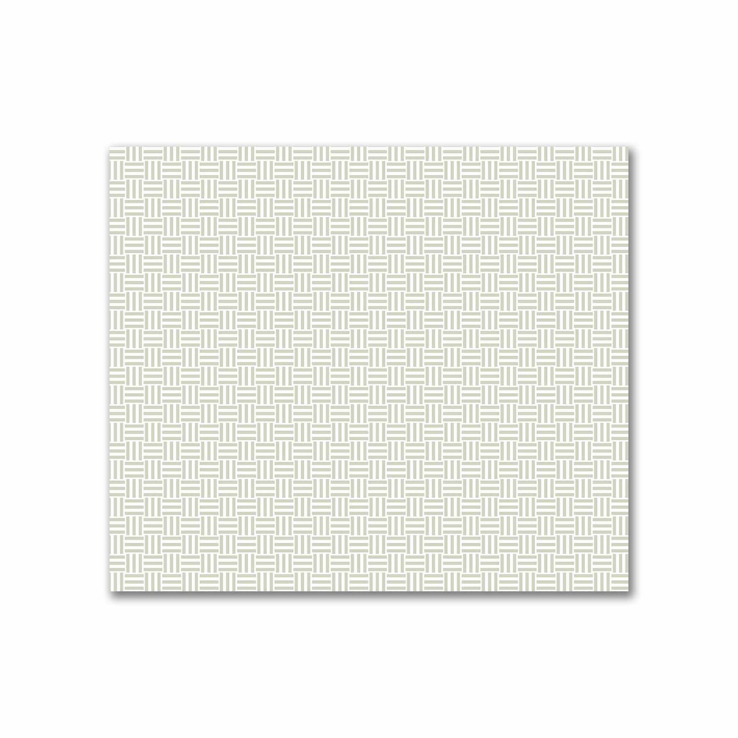 Off-White Cotton Sateen Fabric with Pale Green Double Weave Motif Print | FACS-1241-144