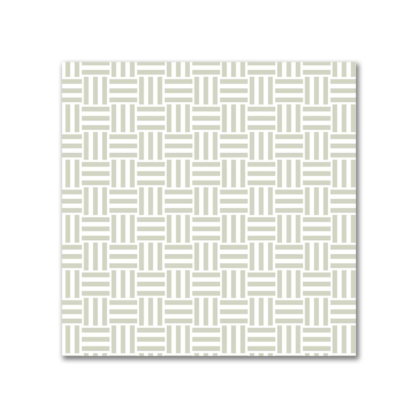Off-White Cotton Sateen Fabric with Pale Green Double Weave Motif Print | FACS-1241-144