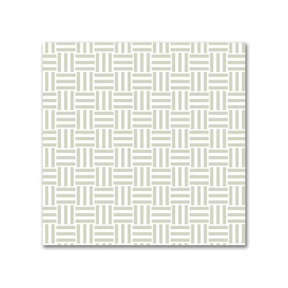 Off-White Cotton Sateen Fabric with Pale Green Double Weave Motif Print | FACS-1241-144