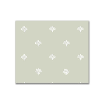 Pale Green Cotton Sateen Fabric with Off-White Hand-painted Swizzle Motif Print | FACS-1241-172