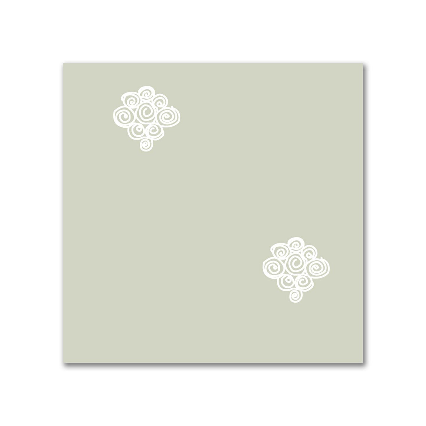 Pale Green Cotton Sateen Fabric with Off-White Hand-painted Swizzle Motif Print | FACS-1241-172