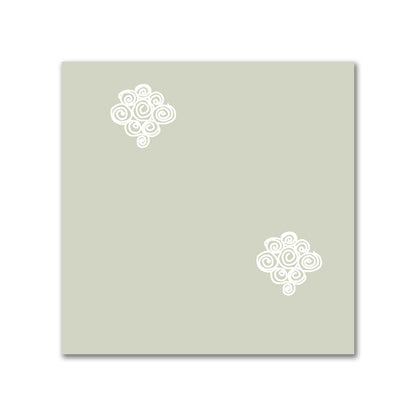 Pale Green Cotton Sateen Fabric with Off-White Hand-painted Swizzle Motif Print | FACS-1241-172
