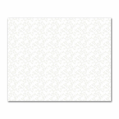 Off-White Cotton Sateen Fabric with Pale Green Hand-painted Vine Print | FACS-1241-181