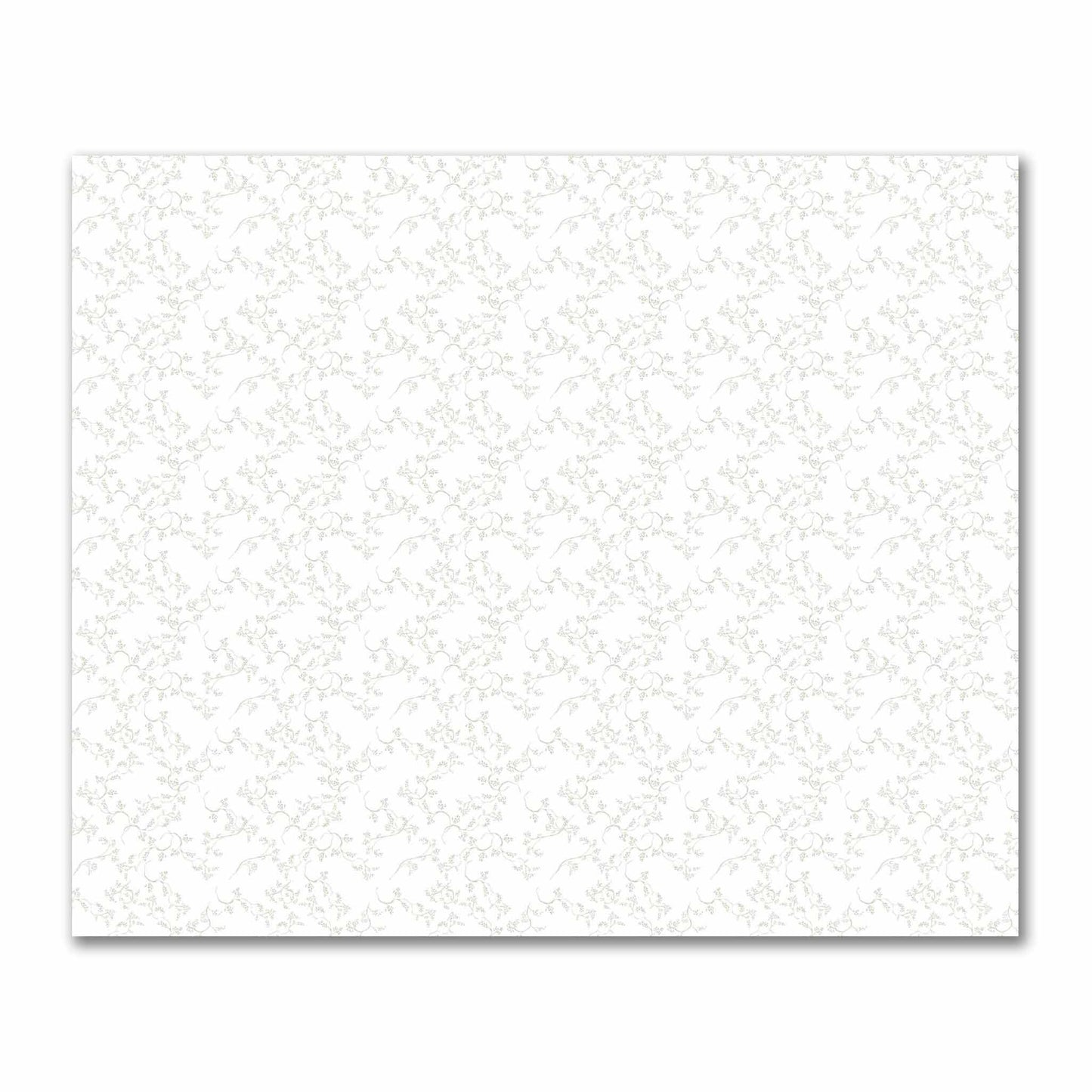 Off-White Cotton Sateen Fabric with Pale Green Hand-painted Vine Print | FACS-1241-181