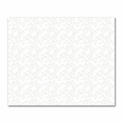 Off-White Cotton Sateen Fabric with Pale Green Hand-painted Vine Print | FACS-1241-181