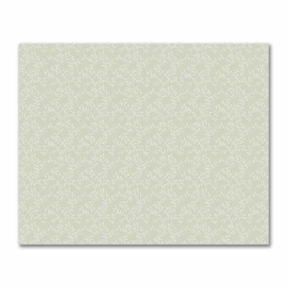 Pale Green Cotton Sateen Fabric with Off-White Vine Print  | FACS-1241-182