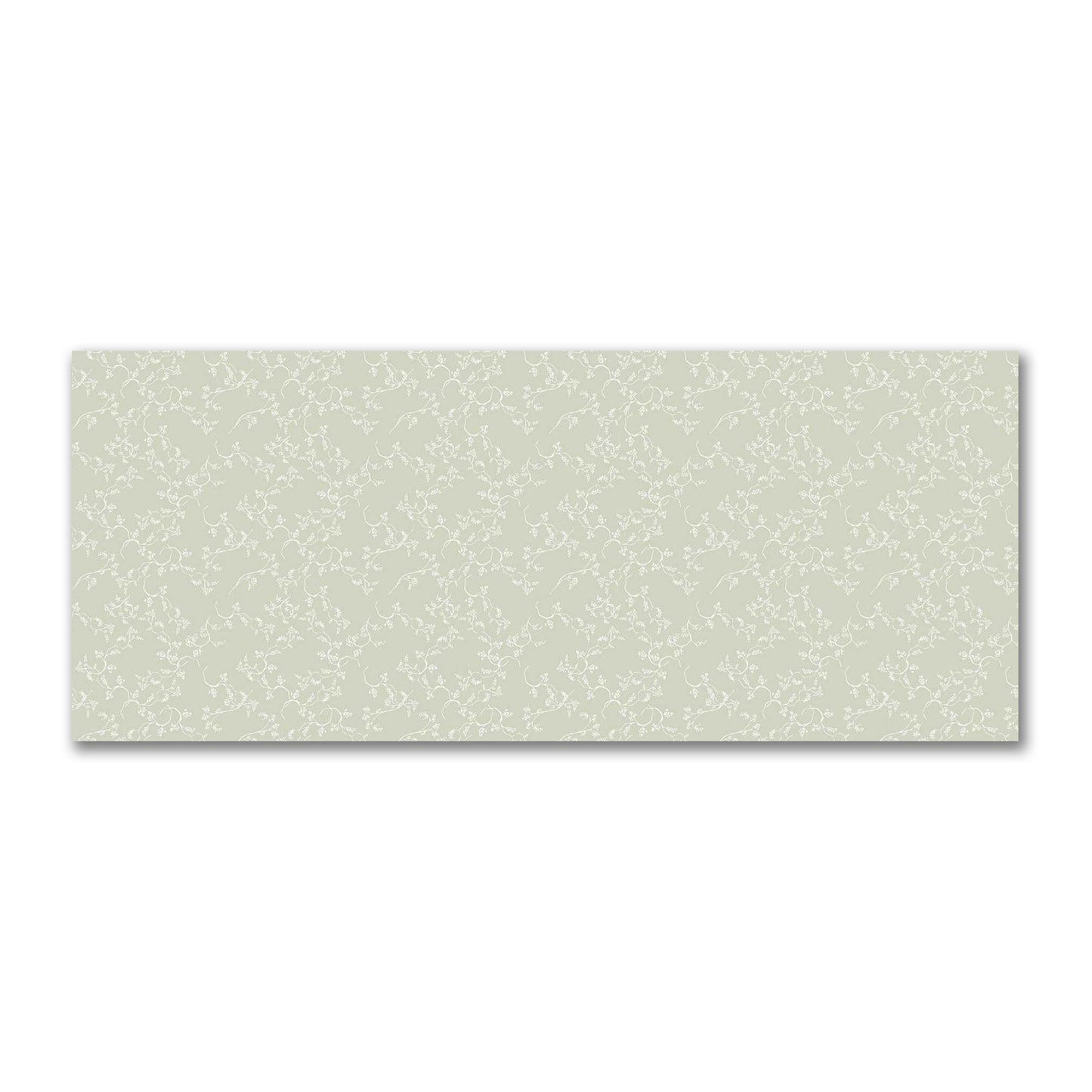 Pale Green Cotton Sateen Fabric with Off-White Vine Print  | FACS-1241-182