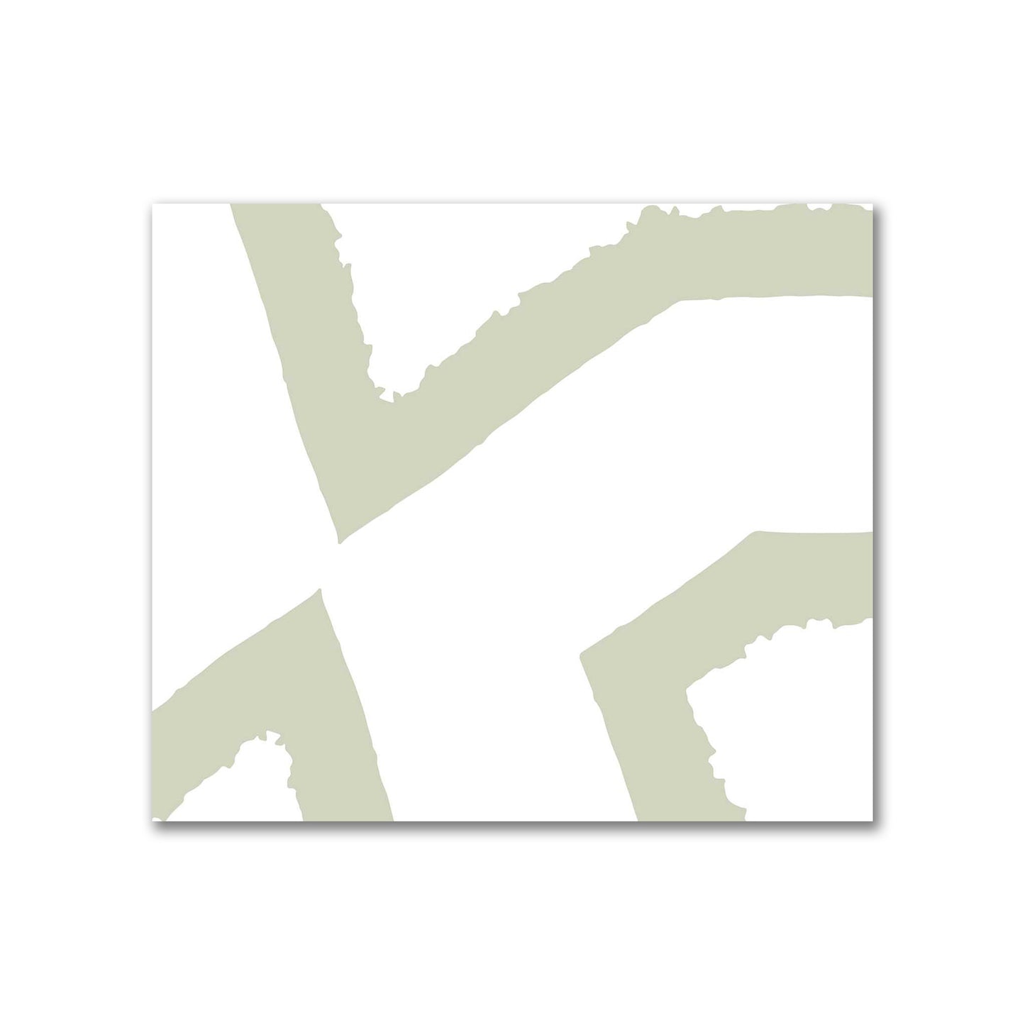 Off-White Cotton Sateen Fabric with Bold Pale Green Graphic  | FACS-1241-391