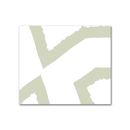 Off-White Cotton Sateen Fabric with Bold Pale Green Graphic  | FACS-1241-391