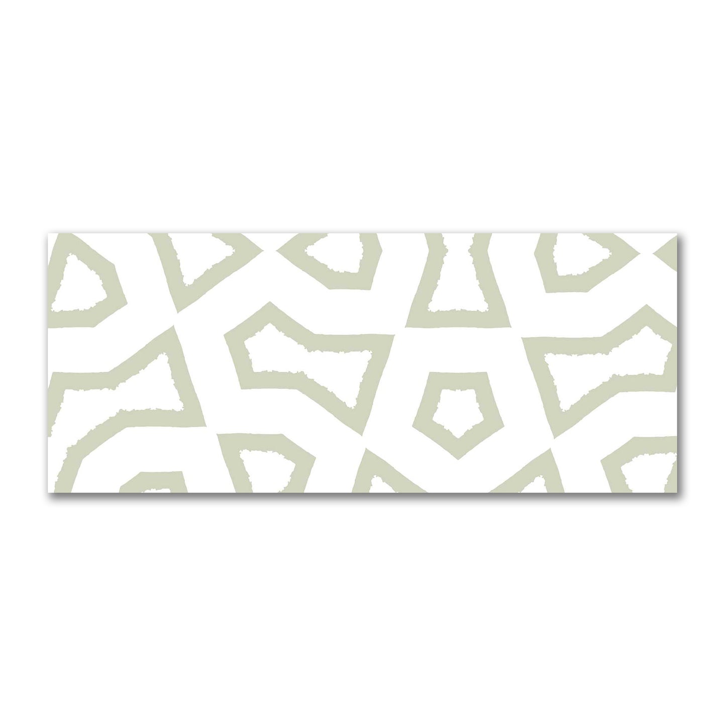 Off-White Cotton Sateen Fabric with Bold Pale Green Graphic  | FACS-1241-391