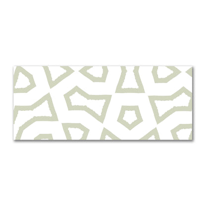Off-White Cotton Sateen Fabric with Bold Pale Green Graphic  | FACS-1241-391