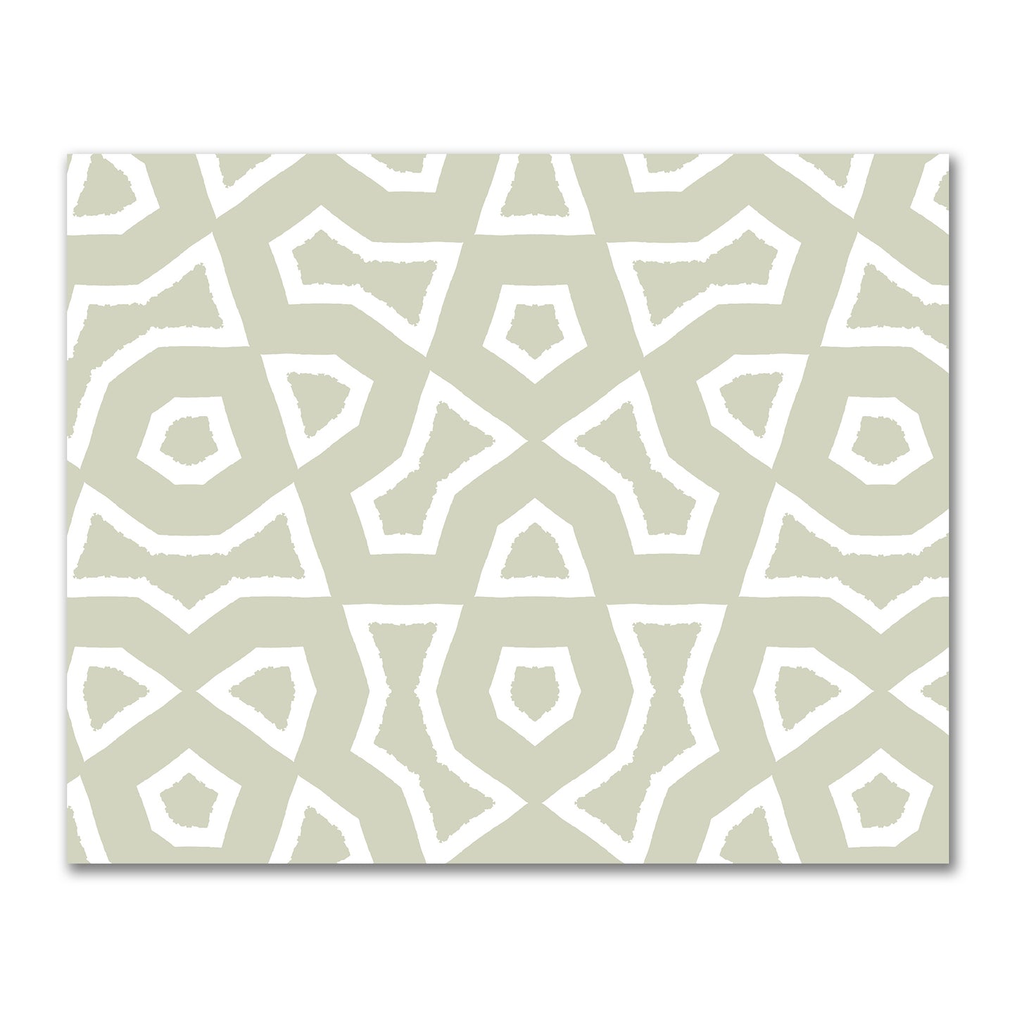 Pale Green Cotton Sateen Fabric with Bold Off-White Graphic  | FACS-1241-392