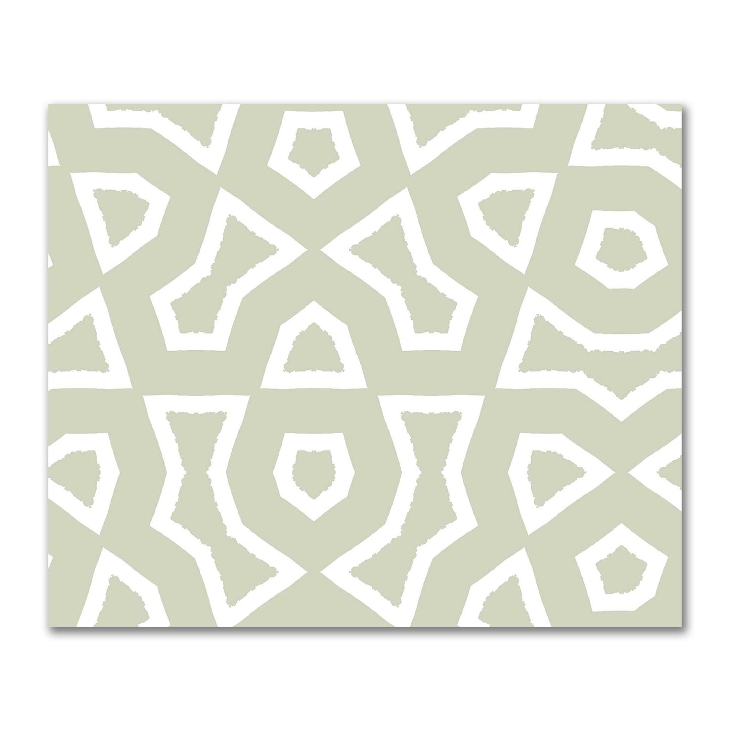 Pale Green Cotton Sateen Fabric with Bold Off-White Graphic  | FACS-1241-392