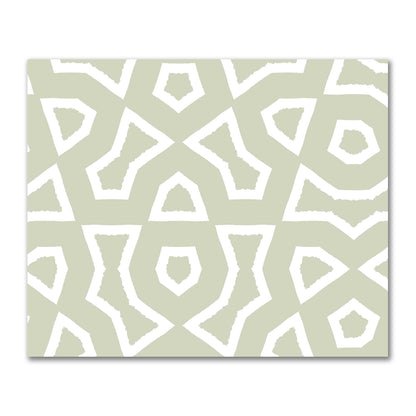Pale Green Cotton Sateen Fabric with Bold Off-White Graphic  | FACS-1241-392
