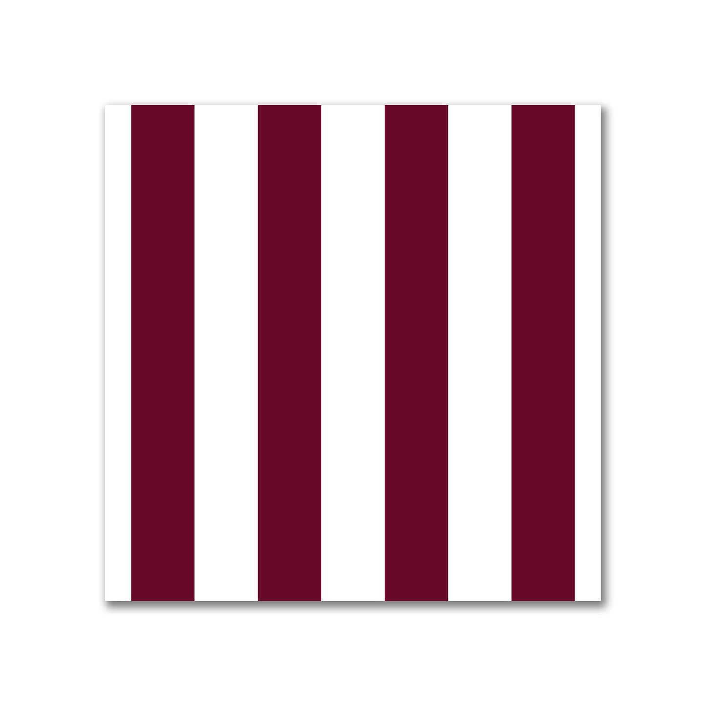 Off-White Cotton Sateen Fabric with Burgundy Red Bars, FACS-1281-051