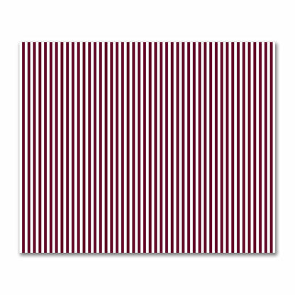 Off-White Cotton Sateen Fabric with Burgundy Red Bars, FACS-1281-051