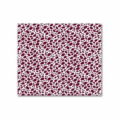 Off-White Cotton Sateen Fabric with Burgundy Red Hand-painted Dab Motif Print | FACS-1281-092