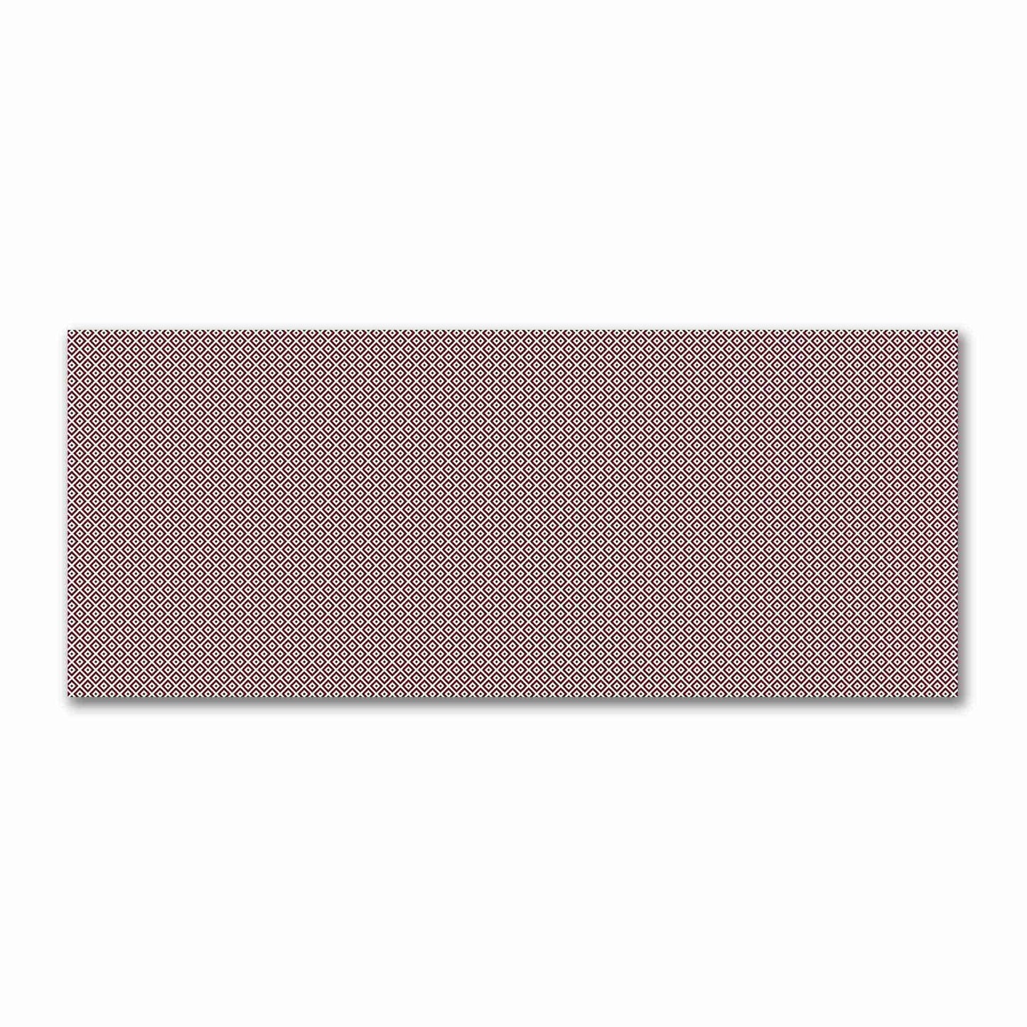 Off-White Cotton Sateen Fabric with Burgundy Red Repeating Square Motif Print | FACS-1281-122