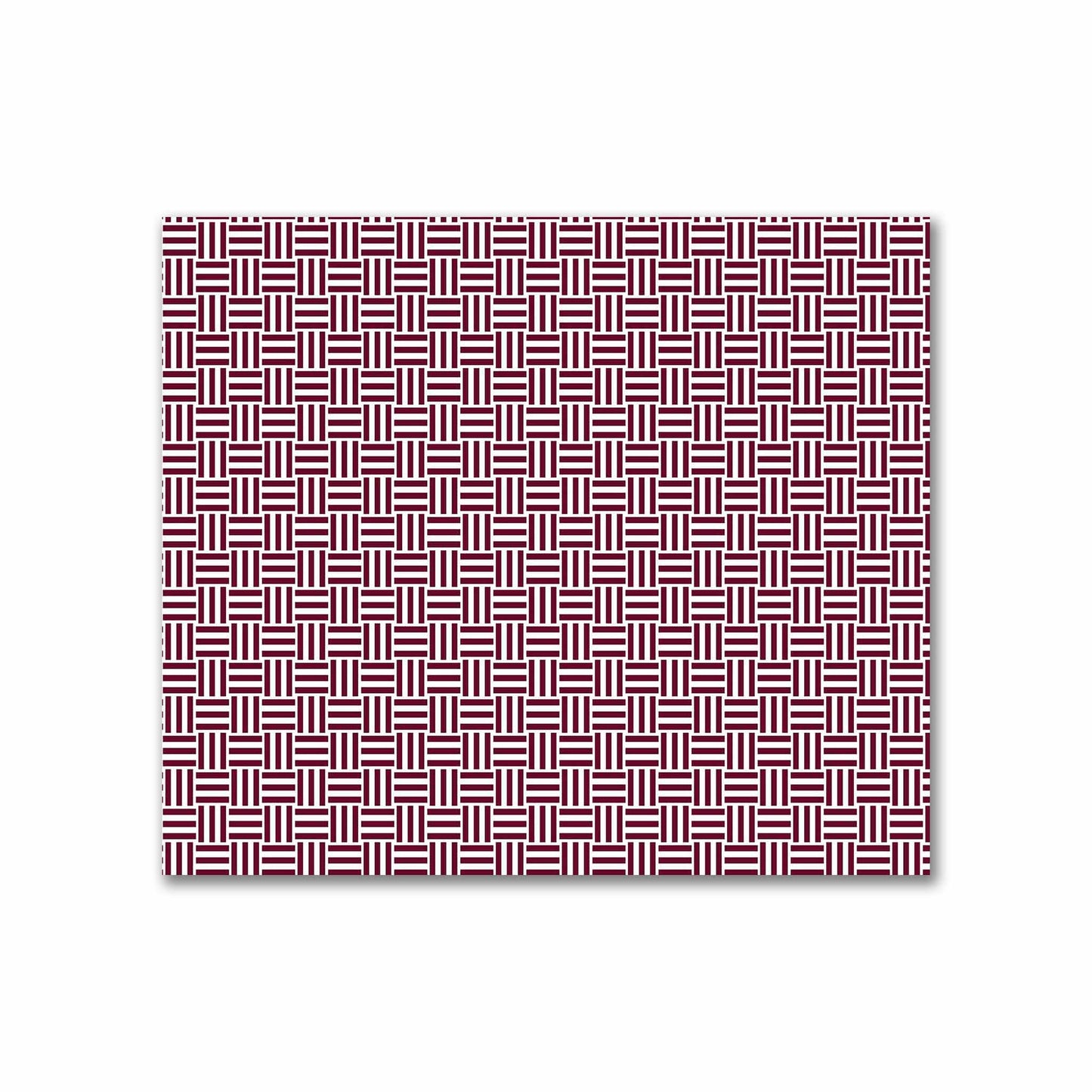 Off-White Cotton Sateen Fabric with Burgundy Red Single Weave Motif Print | FACS-1281-142