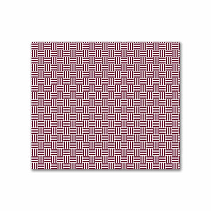 Off-White Cotton Sateen Fabric with Burgundy Red Single Weave Motif Print | FACS-1281-142