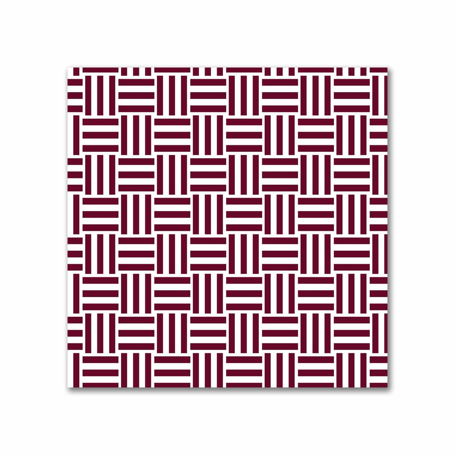 Off-White Cotton Sateen Fabric with Burgundy Red Single Weave Motif Print | FACS-1281-142