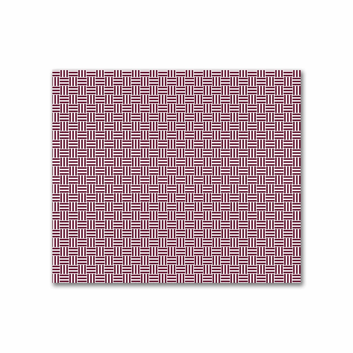 Off-White Cotton Sateen Fabric with Burgundy Red Double Weave Motif Print | FACS-1281-144